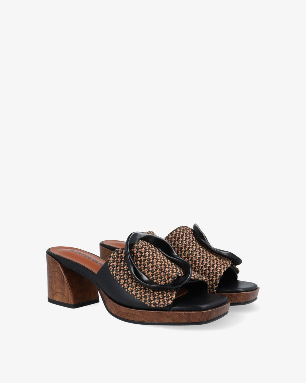 Zuecos Rosa - Negro/Piel