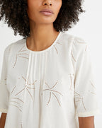 Blouse Brod Ang - Blanc Moyen Uni - Femme