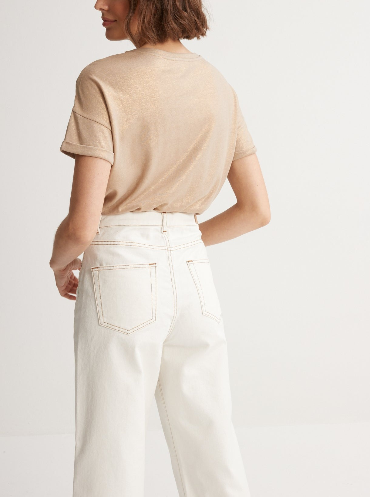 T-shirt Metal Dore - Beige Moyen Metallise - Femme