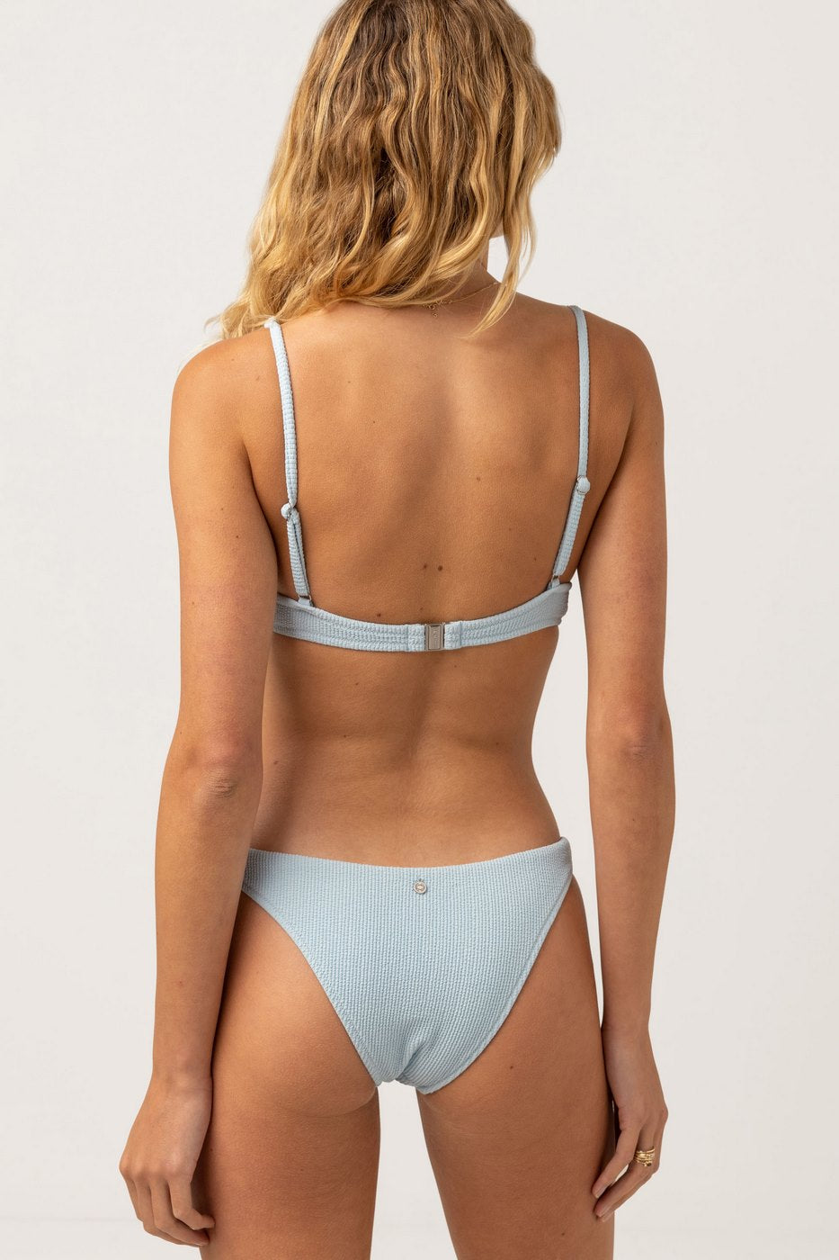 Rhythm - Top de bikini Isla Rib - Azul frío - Mujer