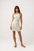 Rhythm - Robe Jupe Cairo Halter Mini Dress - Blue - Femme
