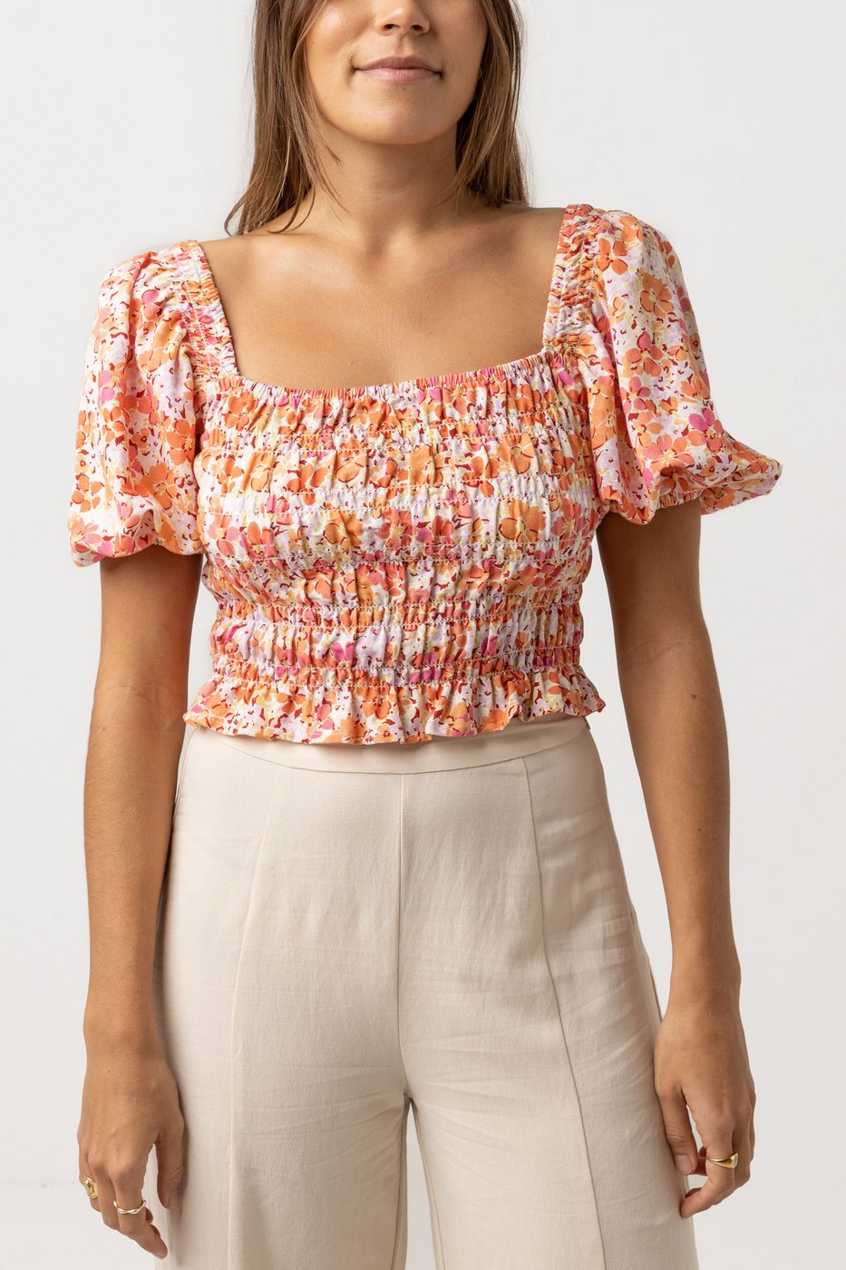 Rhythm - Top Rosa Floral - Pink - Femme
