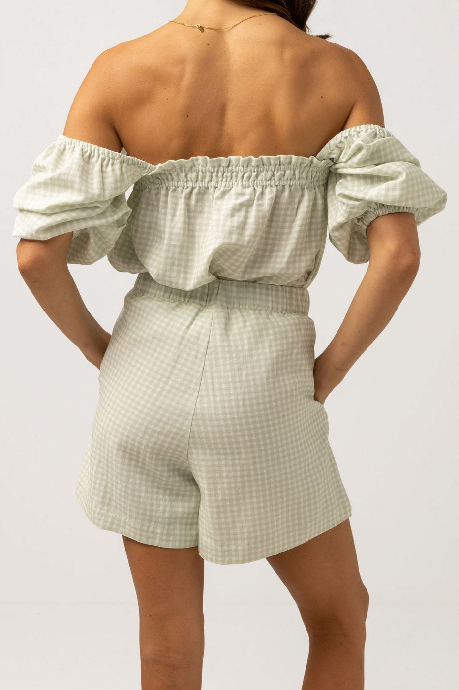 Rhythm - Short Maisy Check - Sage - Femme