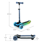 Patinete De Tres Ruedas Con Led Raket Azul