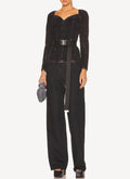 Top Velvet Loveheart Denim - Washed Black - Femme