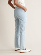 Striped Cargo Pants - Medium Blue Striped - Women
