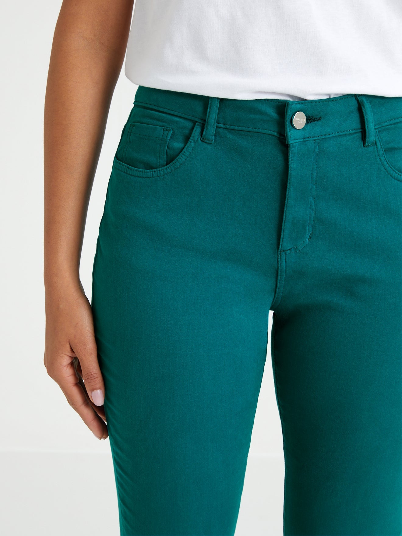 Slim 7/8 Couleu - Bleu Moyen Uni - Femme