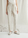 Pantalon Ctn Lin - Beige Clair Chine - Femme