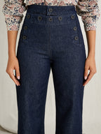 Jean Denim A Ponts R - Bleu Fonce DelaVeste - Femme