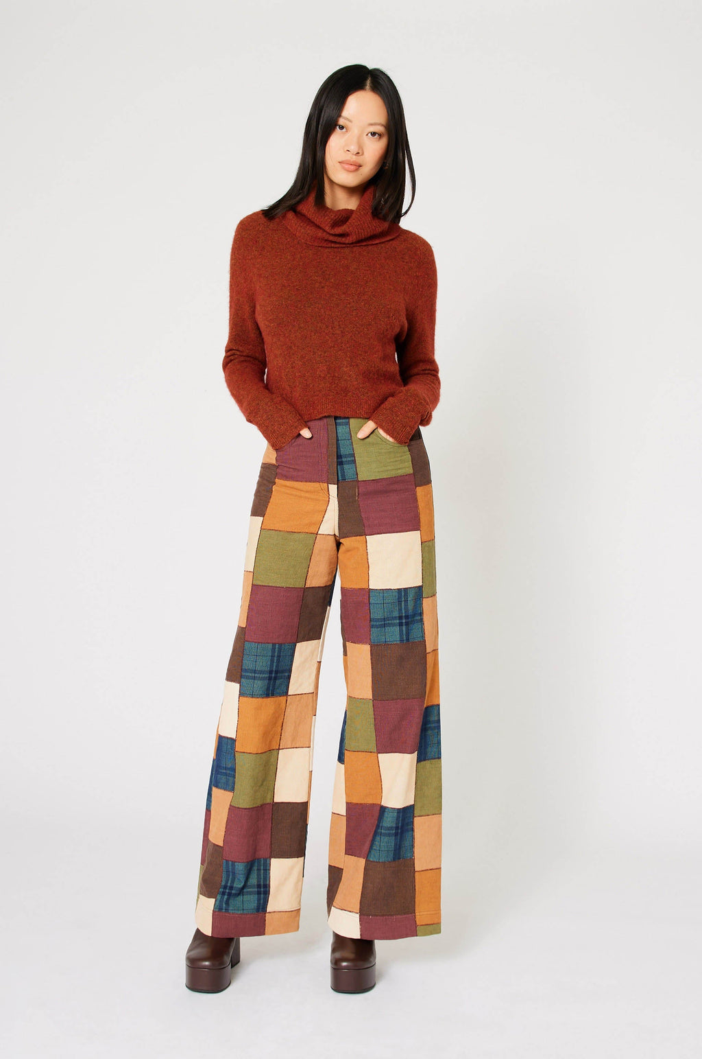 Pantalon Damier Velours