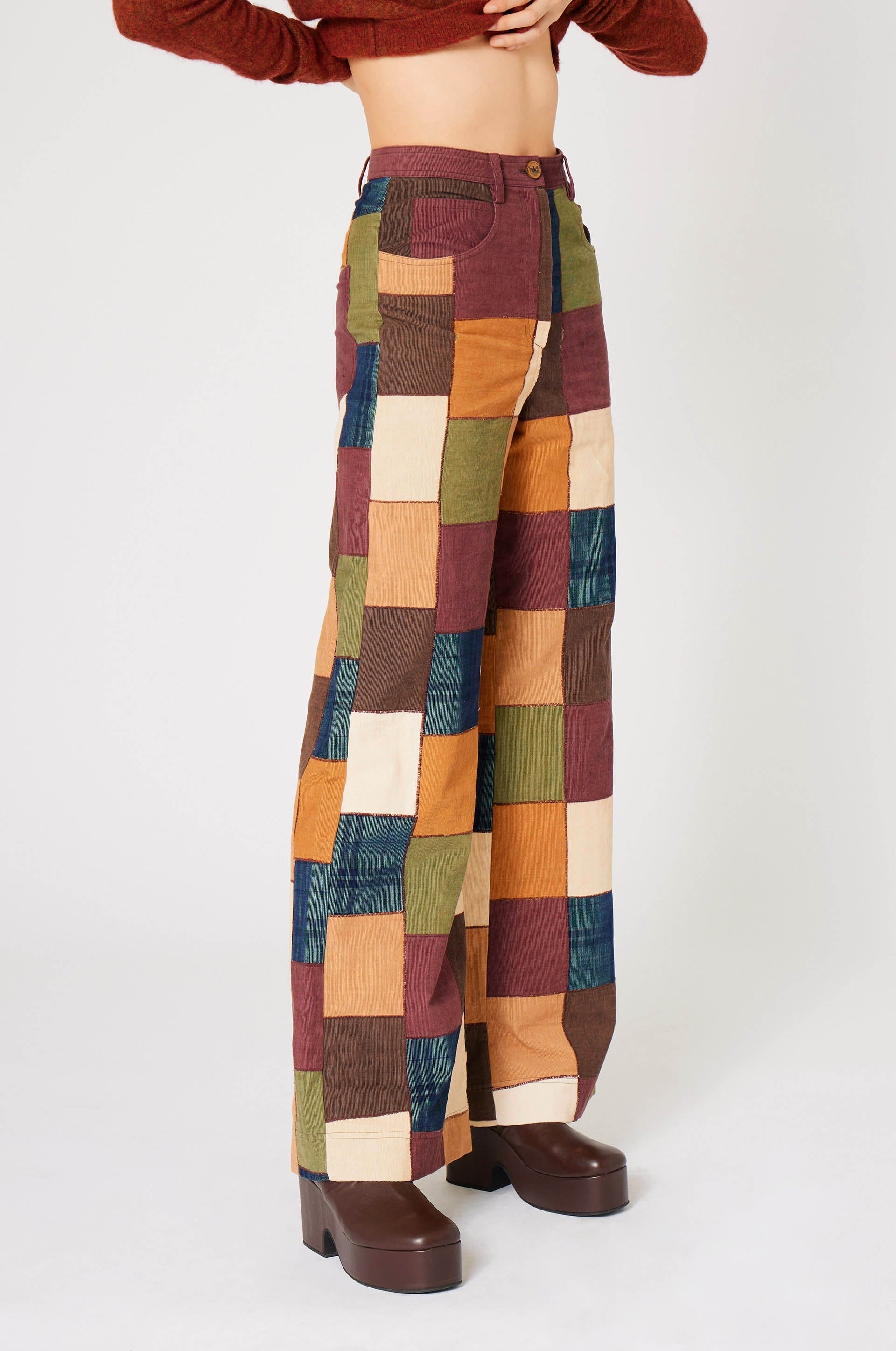 Pantalon Damier Velours