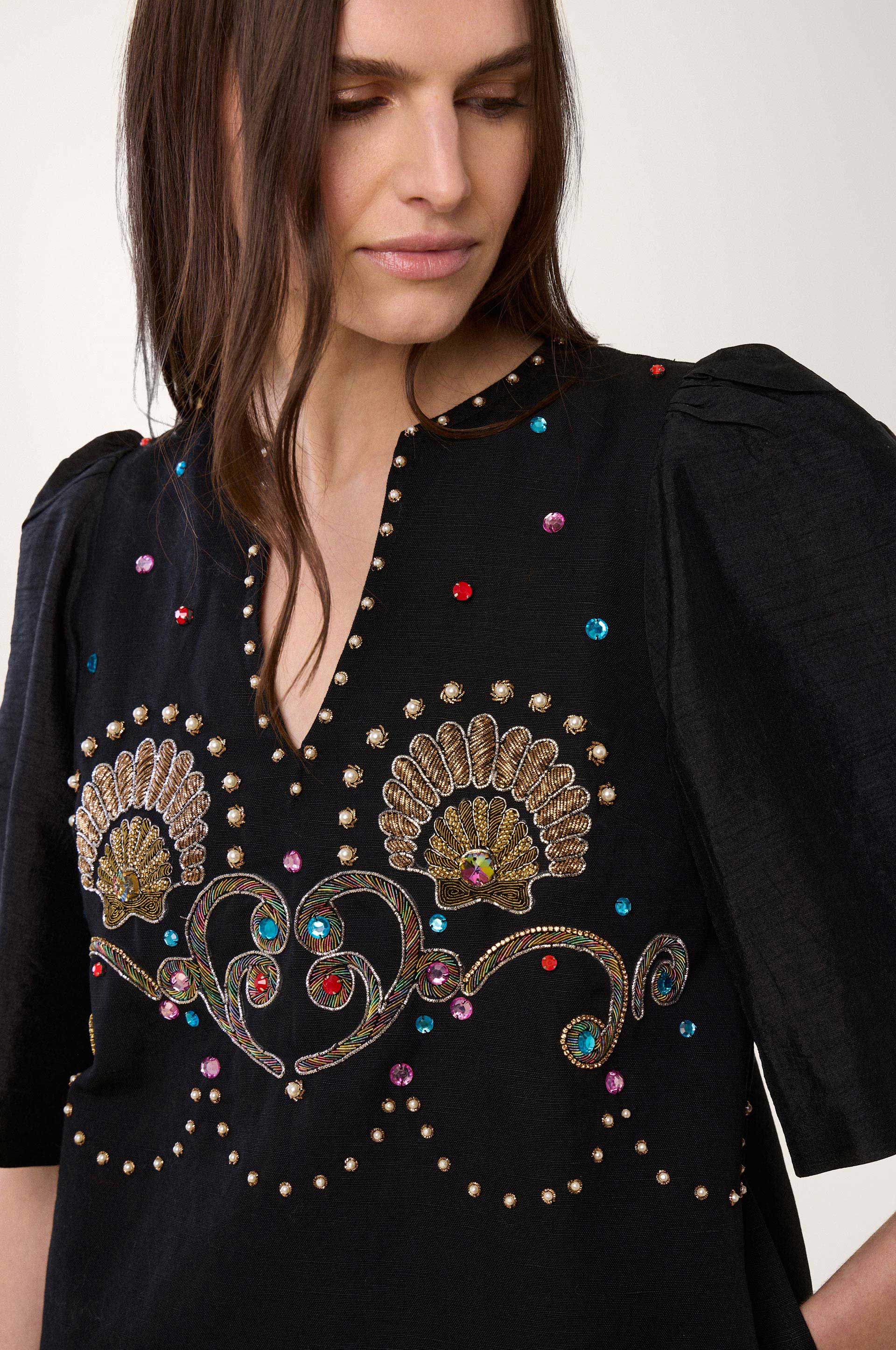 Robe Courte Coquillage - Noir
