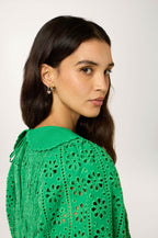 Robe Midi Broderie - Vert