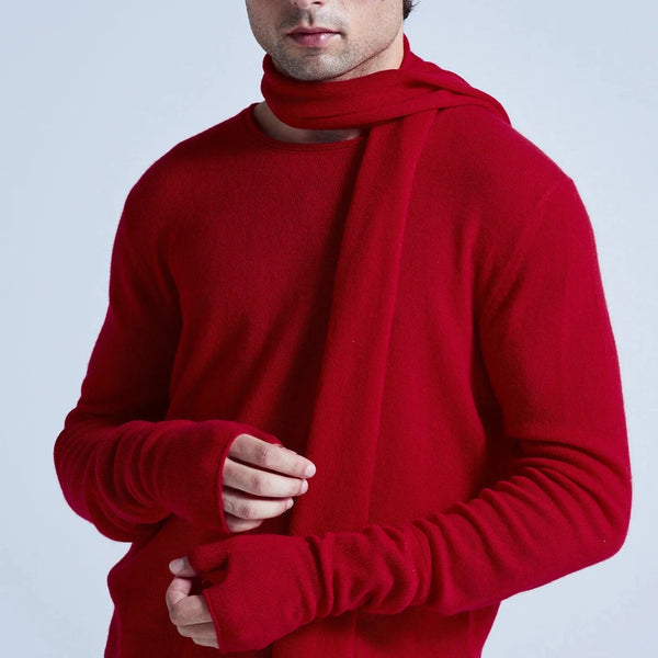 Bonnet Finitions Roulettées Billy - Cerise - 100% Cachemire 12Gg - Mixte