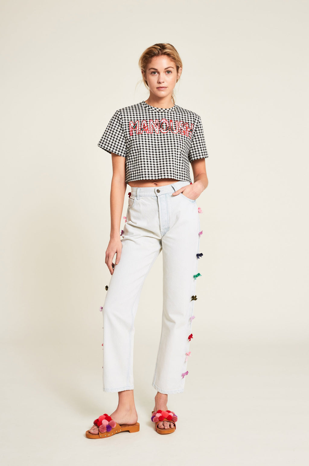Top Summer Floral - Blanc