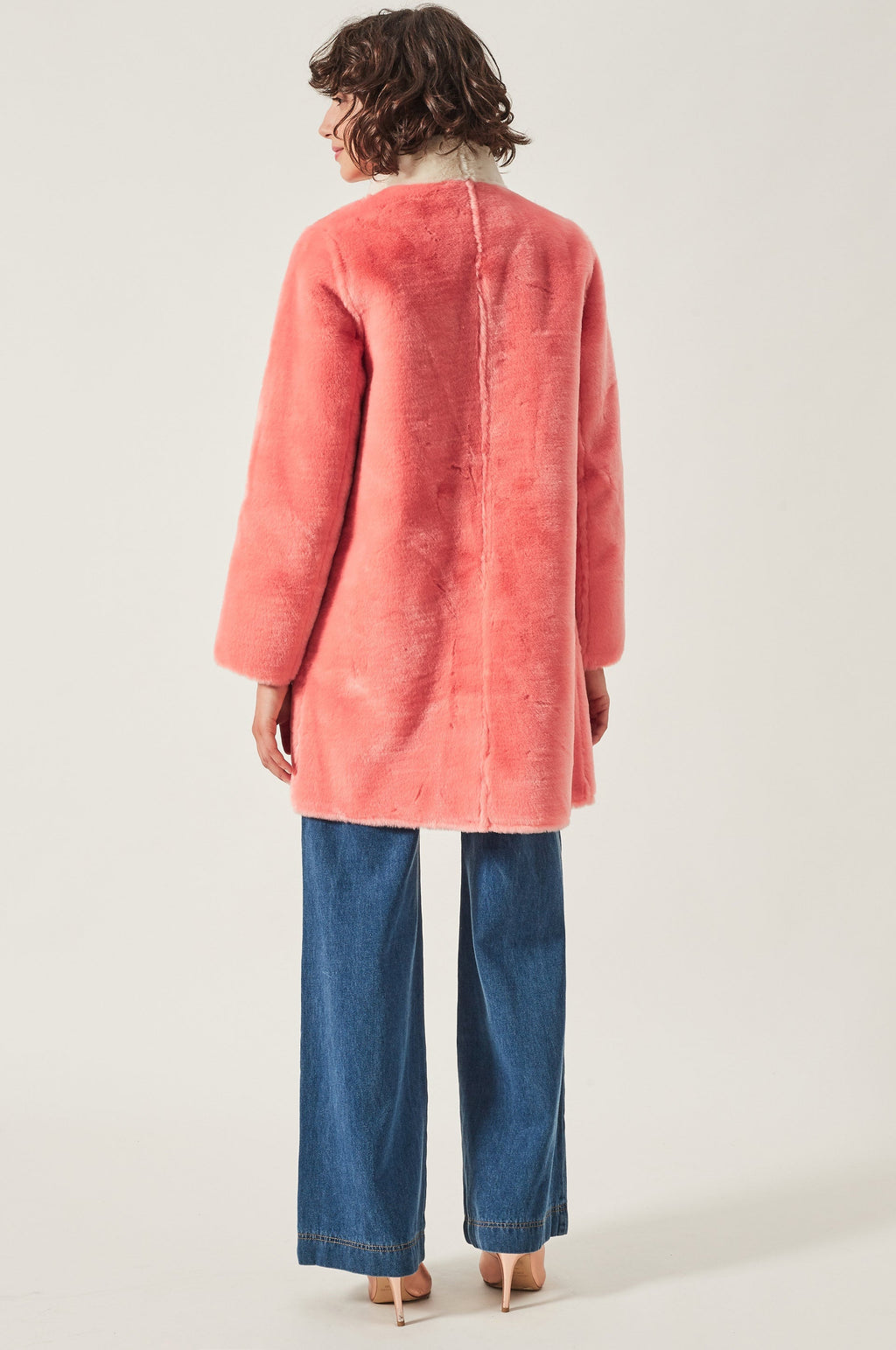 Manteau Satin Fur - Saumon