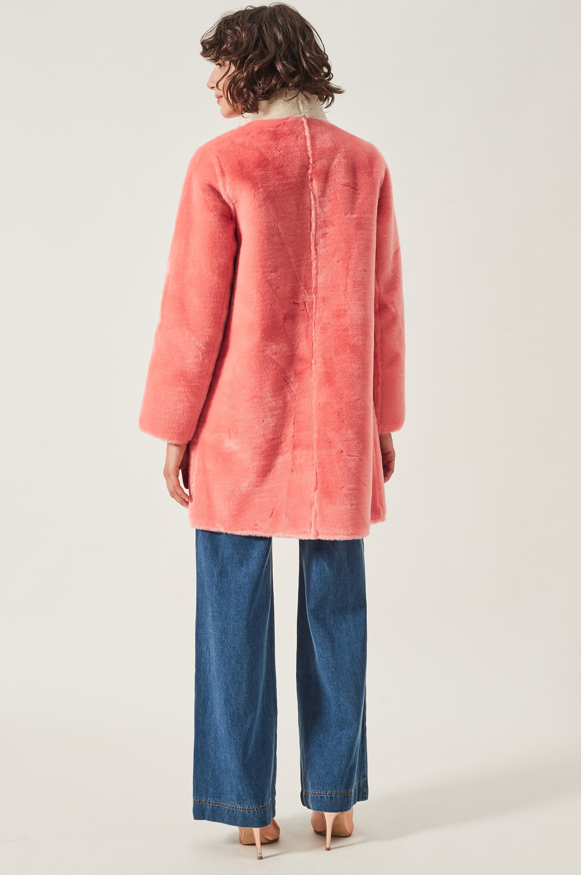 Manteau Satin Fur - Saumon