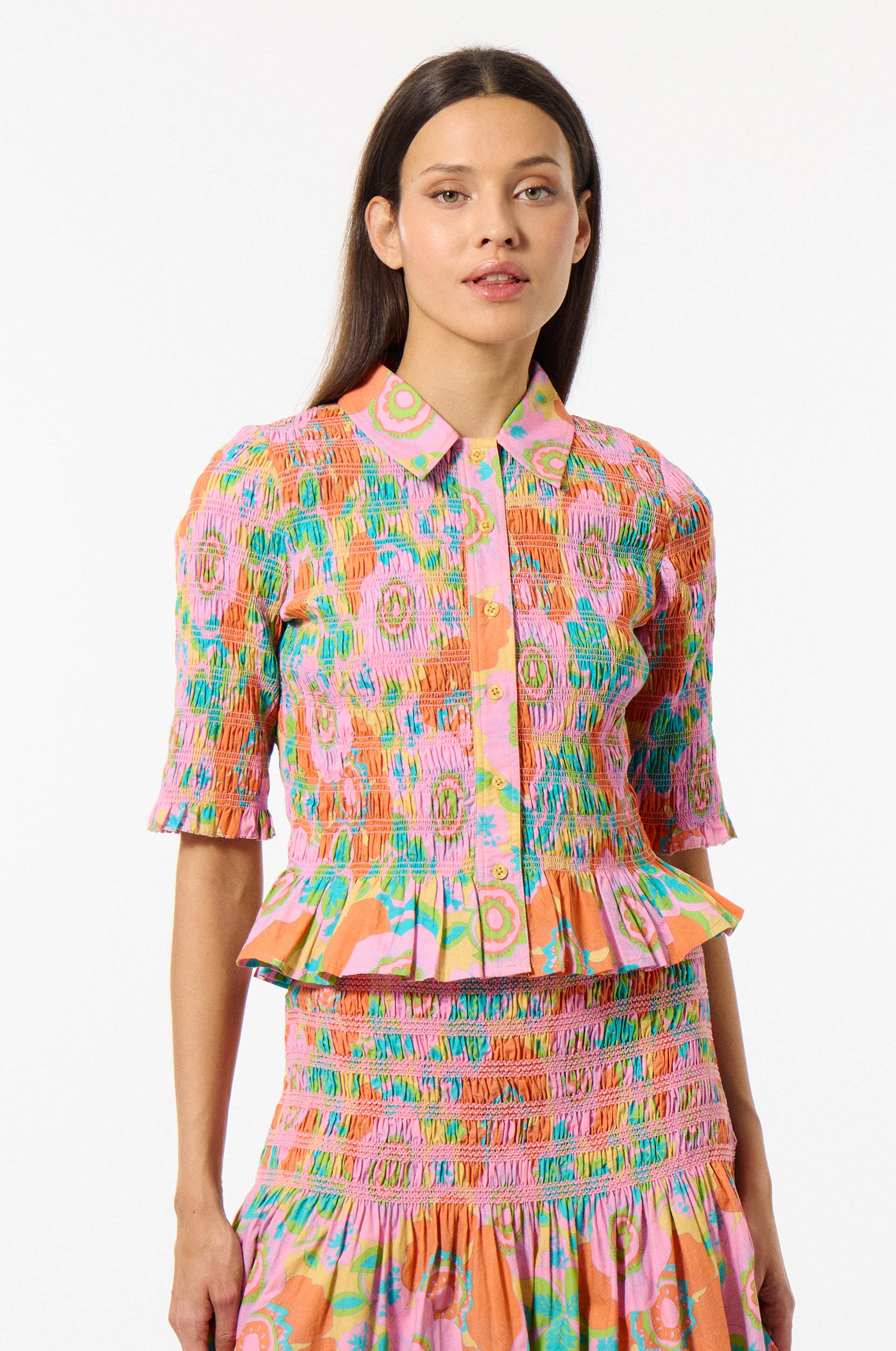 Chemise À Smocks Cotton Blossom