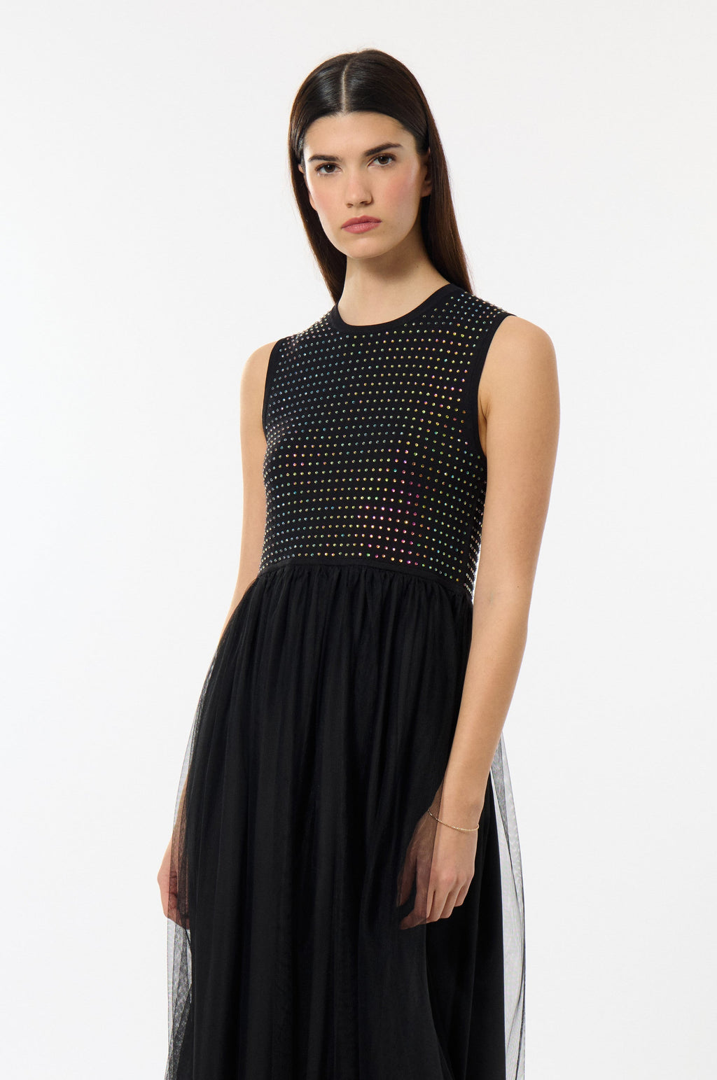 Robe Maille Strass - Noir