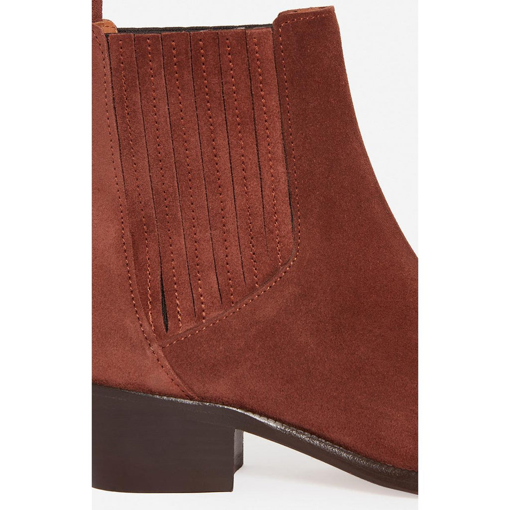 Santiag Ankle Boots In Suede Leather - Cognac