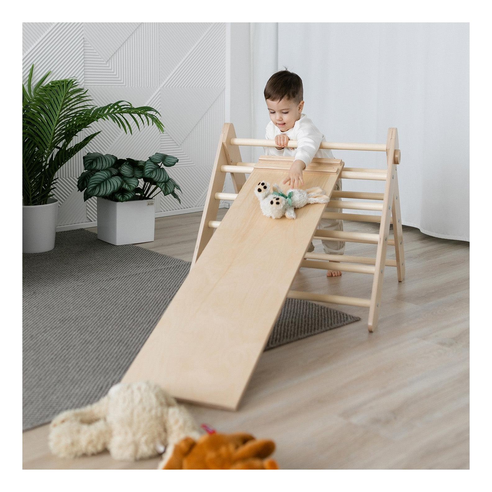 Pikler Triangle + Large Double-Sided Slide