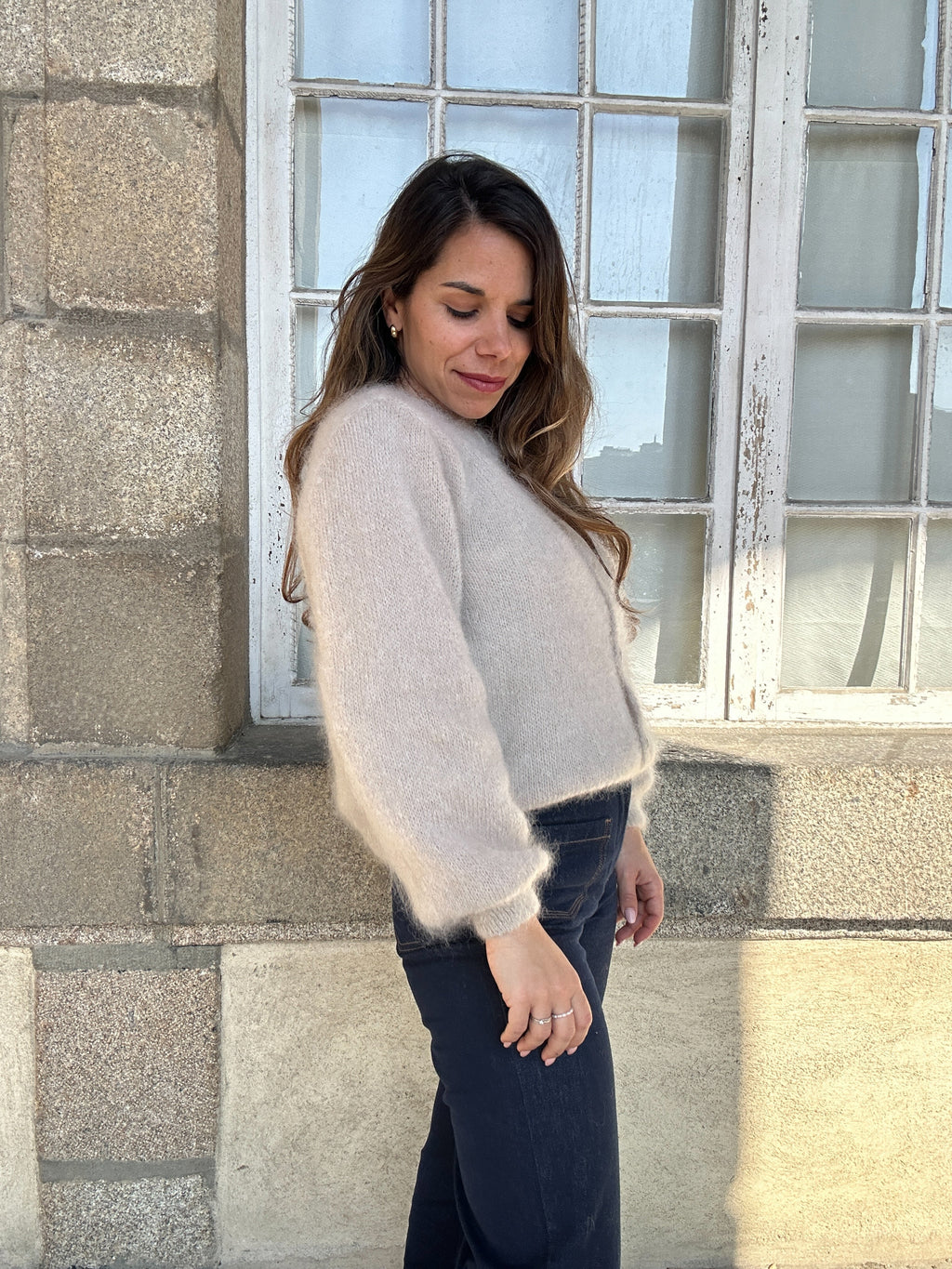 Maille en laine Bianca taupe