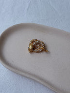 Broche Vintage - Serpent Strass Verts