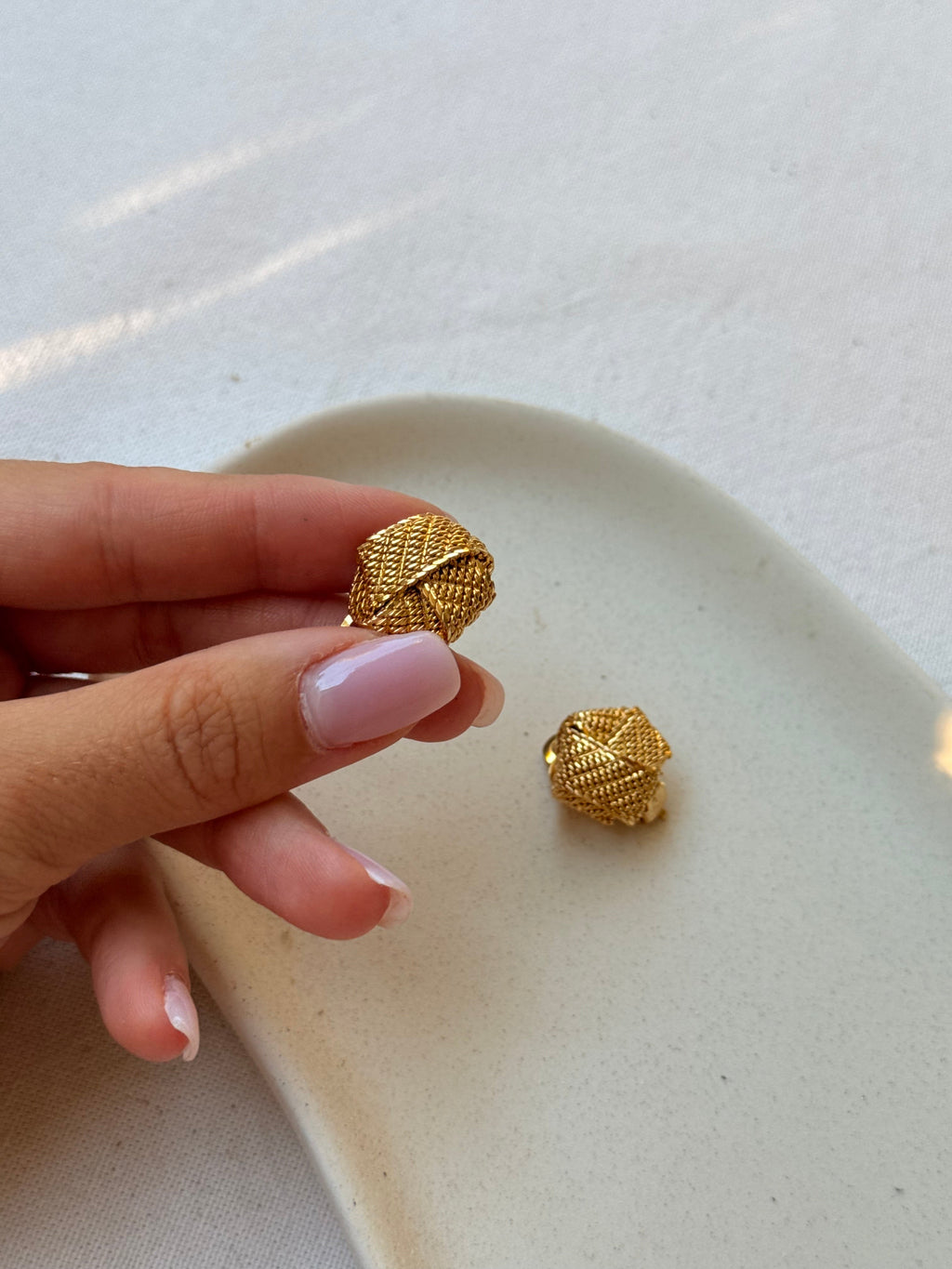 Boucles D’Oreilles Vintage - Tressées Dorées