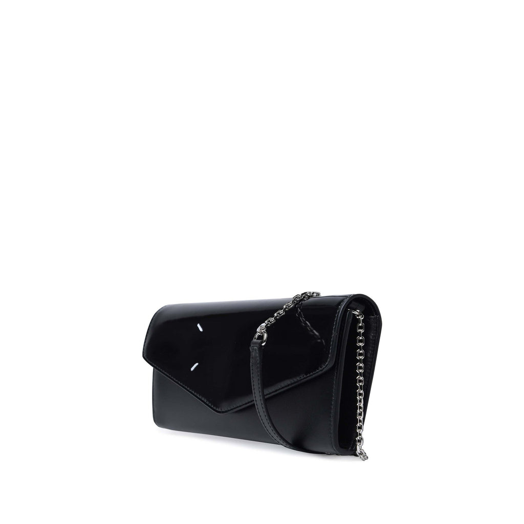 Maison Margiela - Portefeuille Four Stiches Leather Chain - Femme - Black