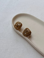 Boucles D’Oreilles Scherrer Vintage - Créoles Larges Ajourées
