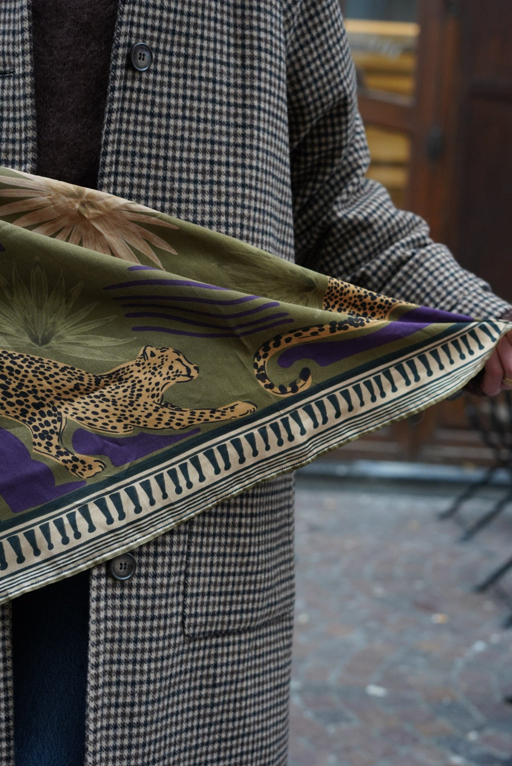 Foulard Georgia Motif Kaki