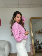 Blusa a cuadros rosa Clothilde