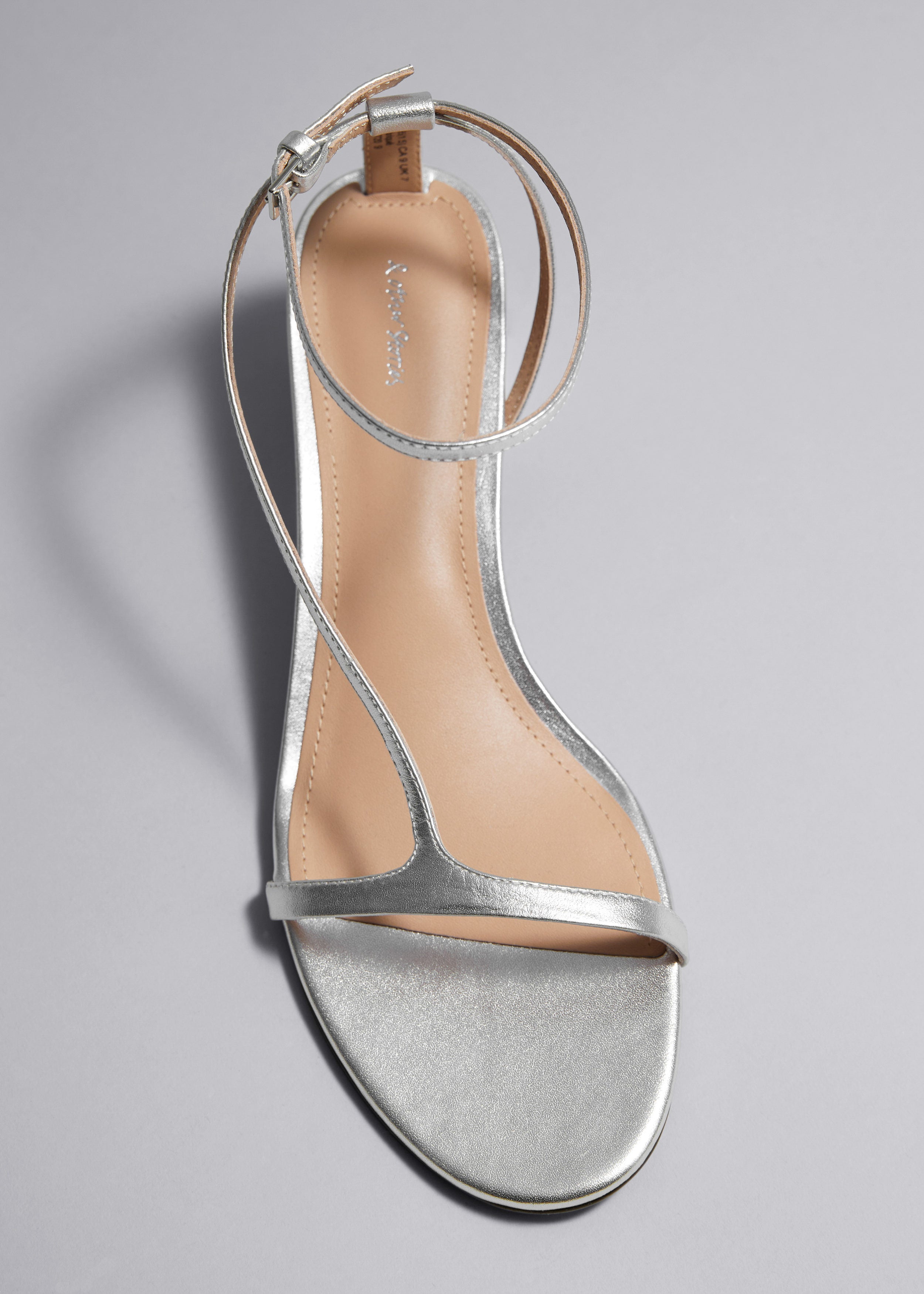 Zapatos Sanda Sandalia Tacón Bloque - Plata - Mujer