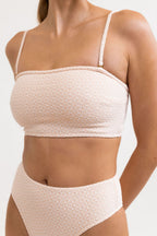 Rhythm - Haut De Maillot Geo Slim Line Bandeau Top - Peach - Femme