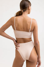 Rhythm - Haut De Maillot Geo Slim Line Bandeau Top - Peach - Femme