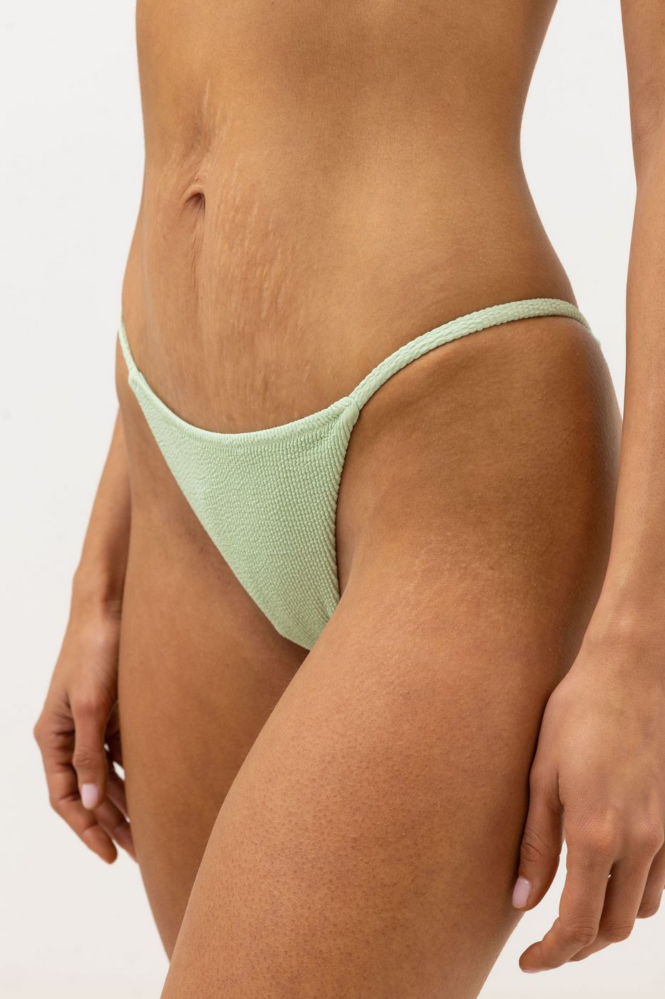 Maillot De Bain Isla Rib String - Aloe - Femme