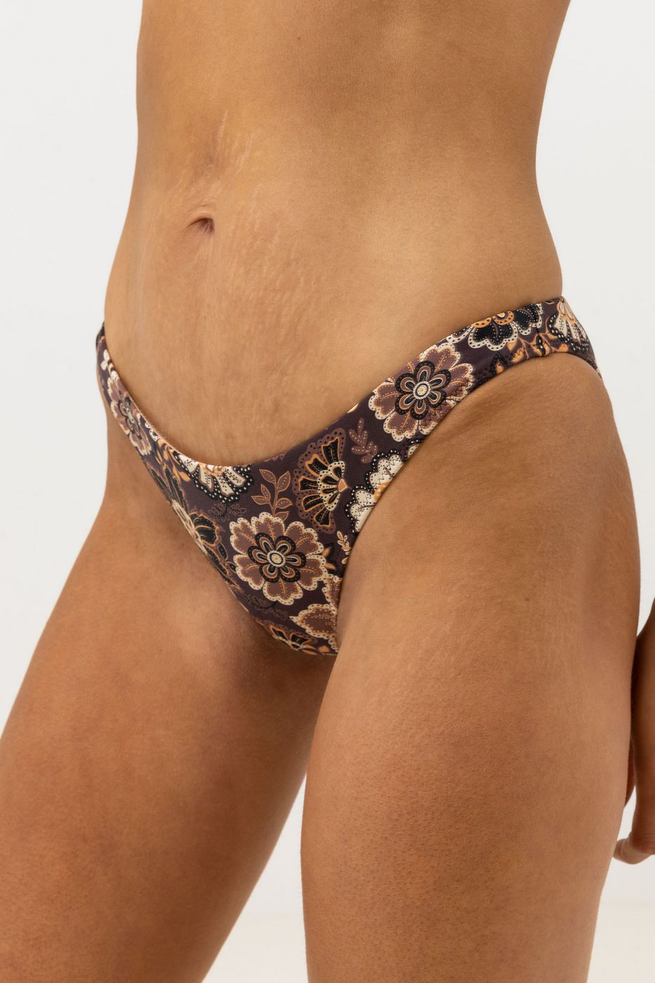 Cantabria Floral Cheeky Swimsuit - Brown - Women