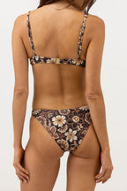 Cantabria Floral Cheeky Swimsuit - Brown - Women