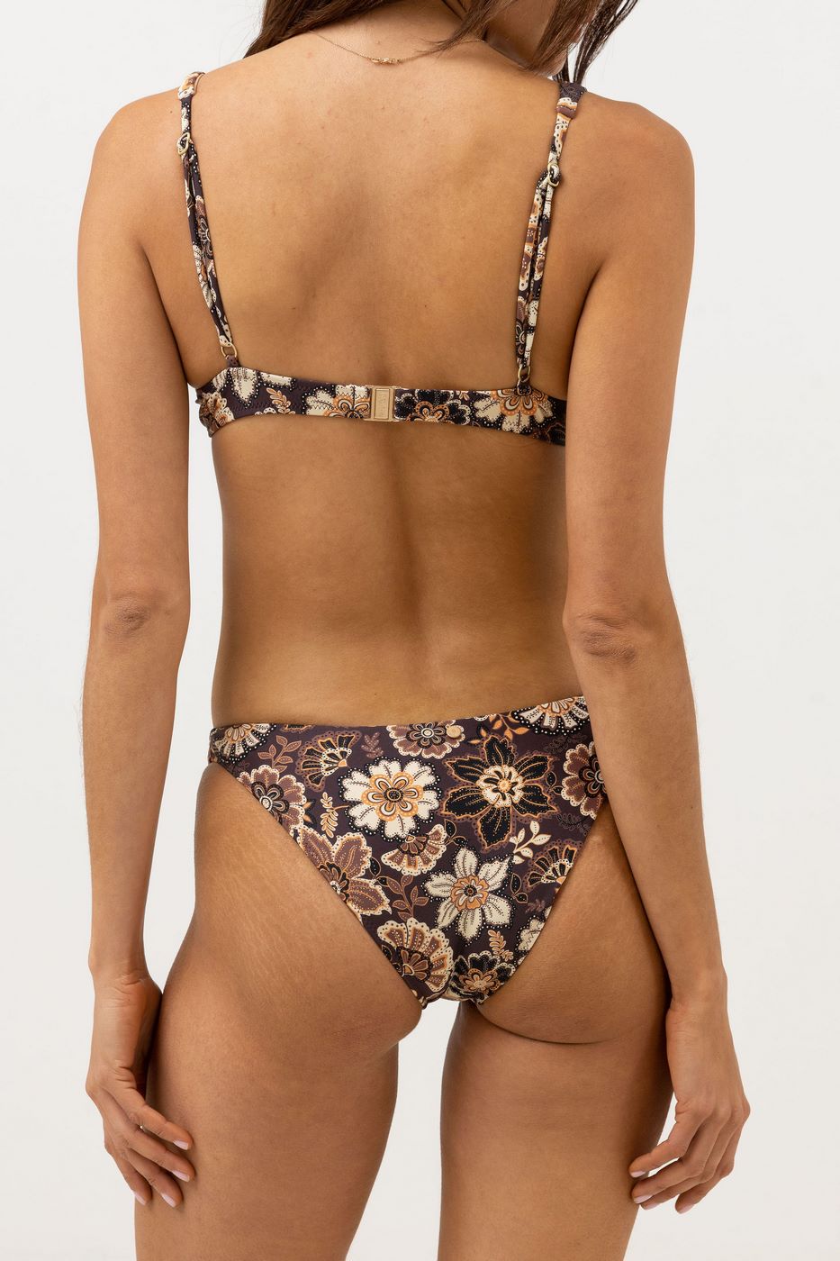 Cantabria Floral Cheeky Swimsuit - Brown - Women