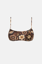 Cantabria Floral Crop Top Swimsuit - Brown - Women