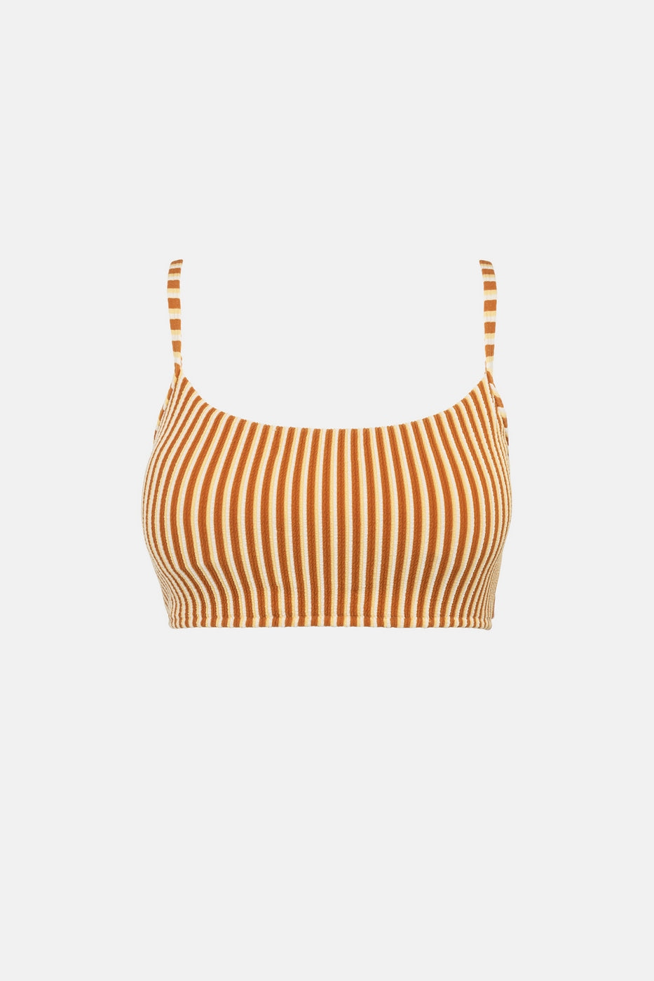 Rhythm - Bañador con top corto a rayas Sunbather - Chocolate - Mujer