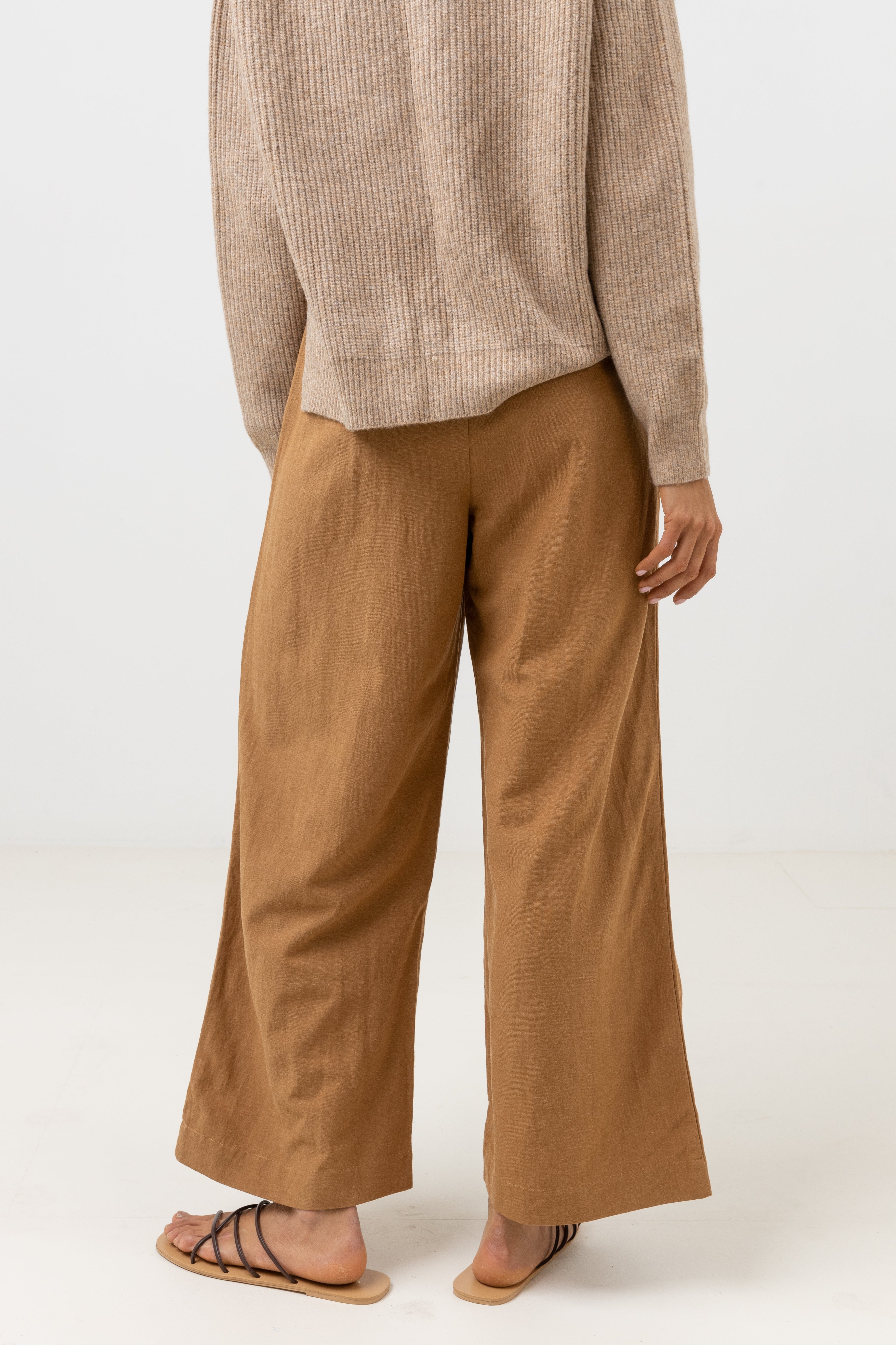 Sunrise Wide Leg Pant - Tan - Femme