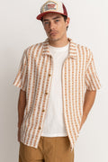 Rhythm - Tile Stripe Ss Shirt - Natural - Homme