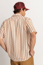 Rhythm - Tile Stripe Ss Shirt - Natural - Homme