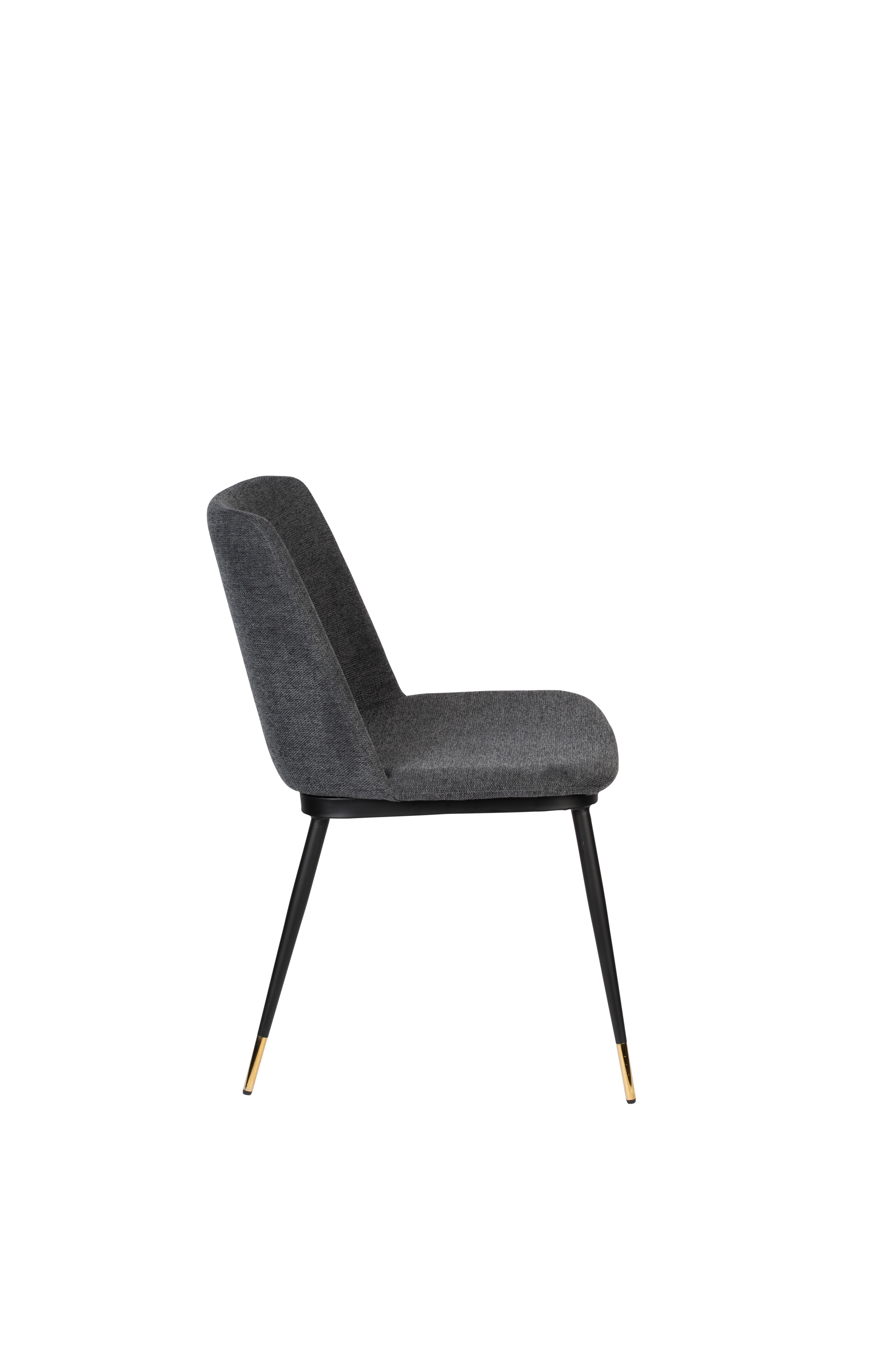 Lionel - Set of 2 Dining Room Chairs - Fabric - Dark Gray