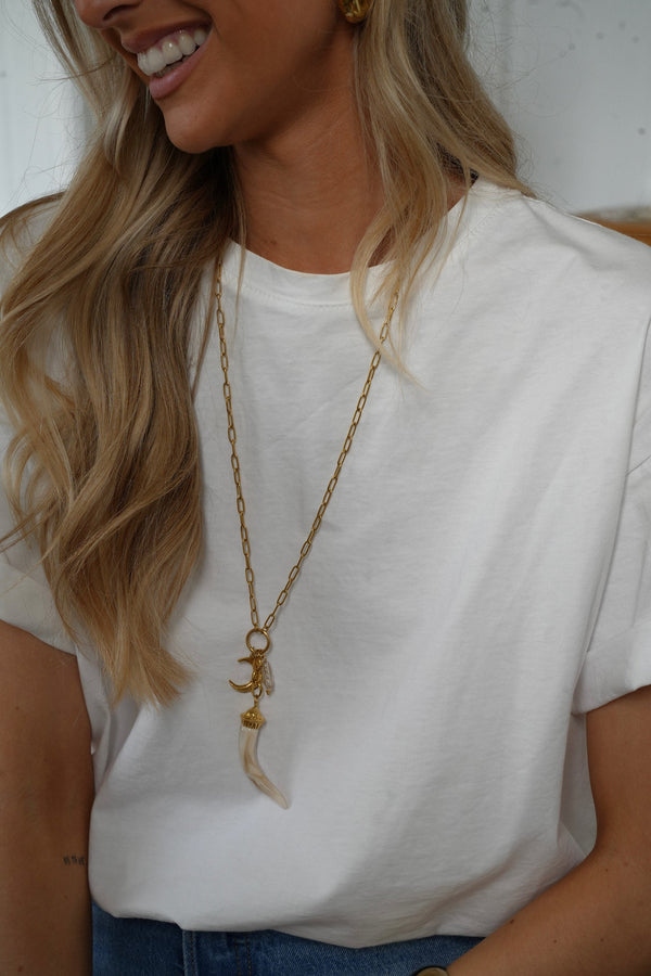 Collana in Acciaio - Laurel Crema