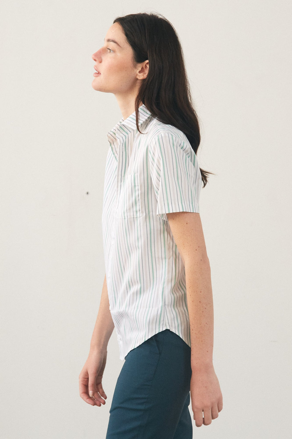 Chemise Fiji Rayures Vertes Fines