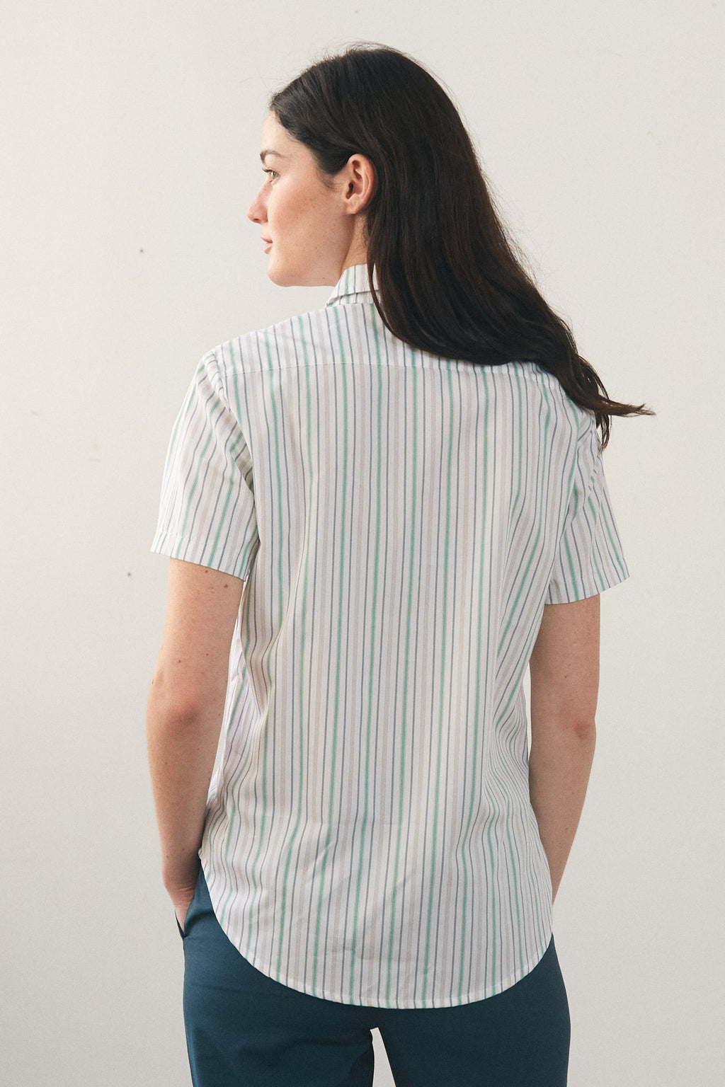 Chemise Fiji Rayures Vertes Fines