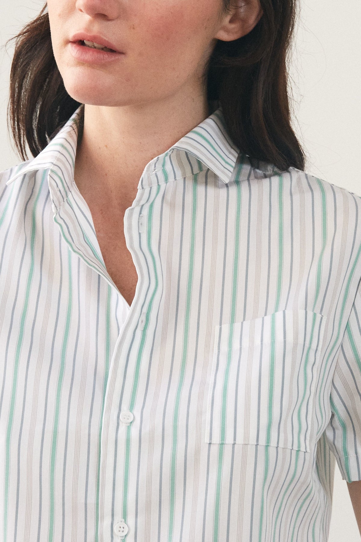 Chemise Fiji Rayures Vertes Fines