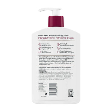 Lubriderm Advanced Therapy Moisturizing Lotion For Extra Dry Skin, 16 Oz